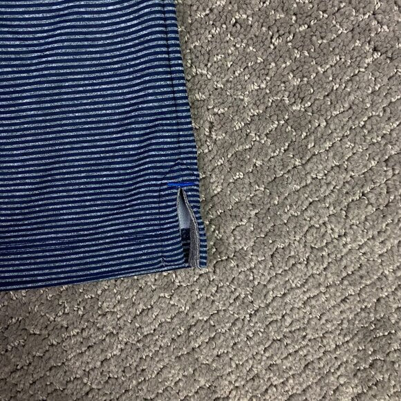 Twillory Athleisure Polo Shirt Men's Large Blue White Stripe Performance Golf - Picture 4 of 11